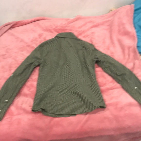 Green checkered button down - Picture 2 of 3
